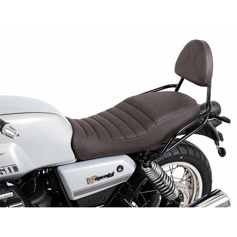 SCHIENALINO  senza portapacchi per Moto Guzzi V 7 850 cc - nero con cuscino marrone