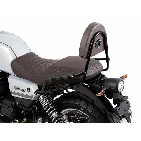 SCHIENALINO  senza portapacchi per Moto Guzzi V 7 850 cc - nero con cuscino marrone