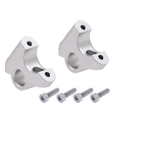 Riser Manubrio Argento con Arretramento per BMW R 1200 GS LC (2013-18) 30mm SU - 24mm INDIETRO