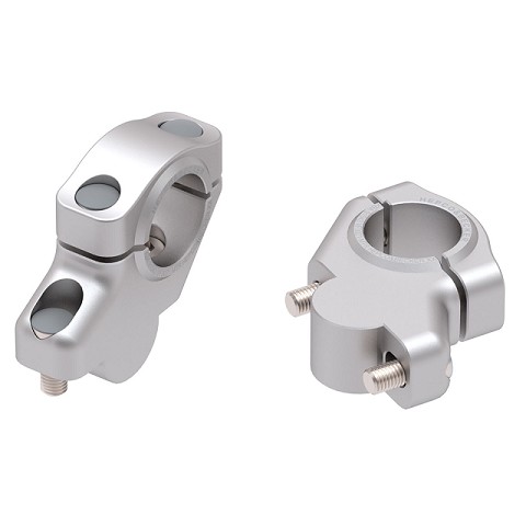 Riser Manubrio Argento con Arretramento per Yamaha Tenere 700 Rally (2025-) 30mm SU - 21mm INDIETRO